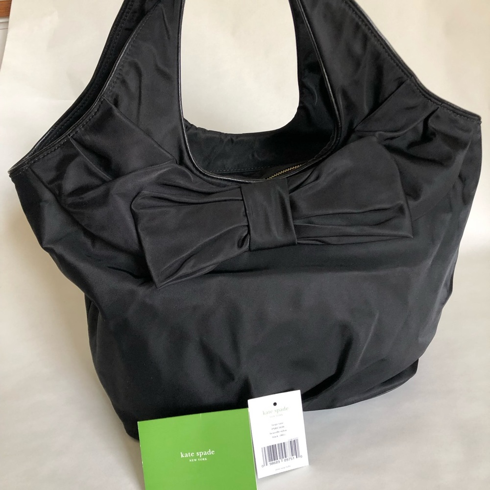 Kate Spade black nylon purse with leather trim